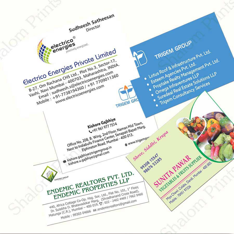 Multicolour Laminated Visirting Cards